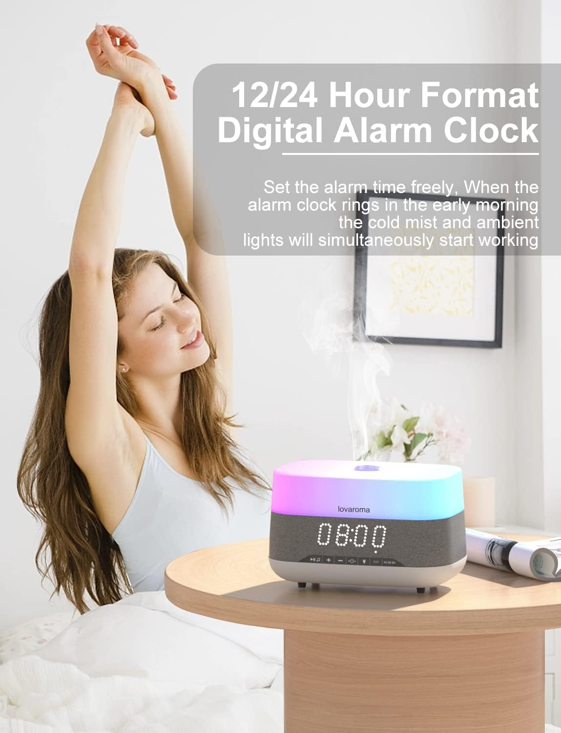 AromiTime™ – 3-in-1 Essential Oil Diffuser & LED Clock