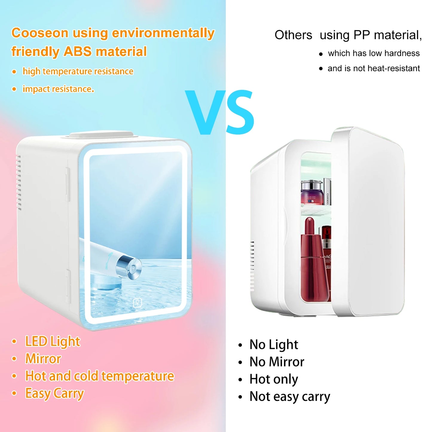 GlowChill™ – LED Mini Fridge for Skincare & Snacks