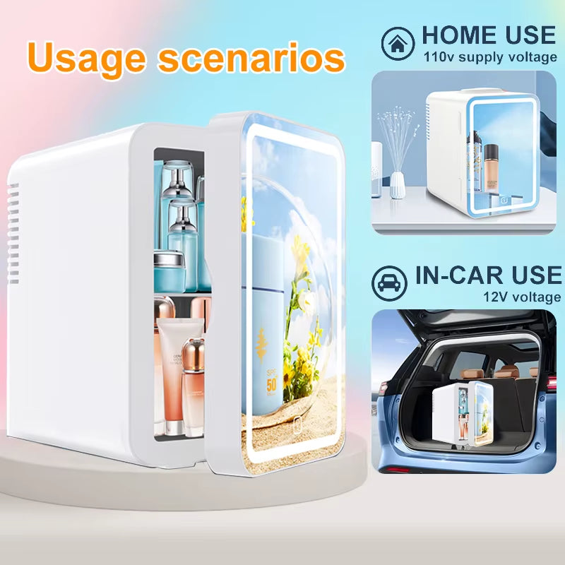 GlowChill™ – LED Mini Fridge for Skincare & Snacks