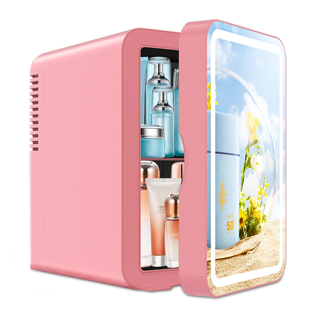 GlowChill™ – LED Mini Fridge for Skincare & Snacks