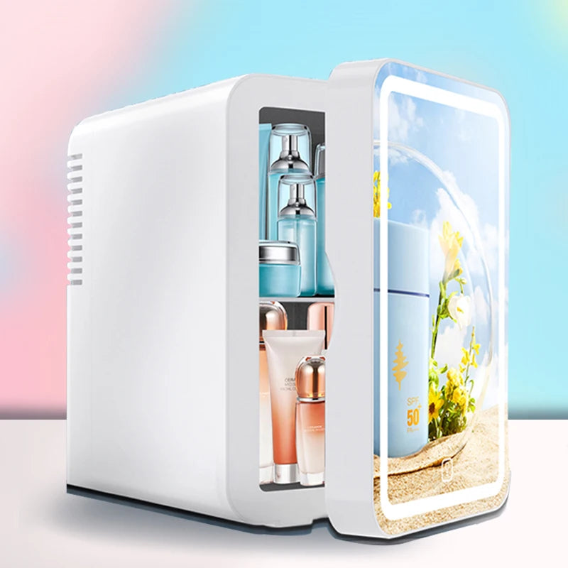 GlowChill™ – LED Mini Fridge for Skincare & Snacks