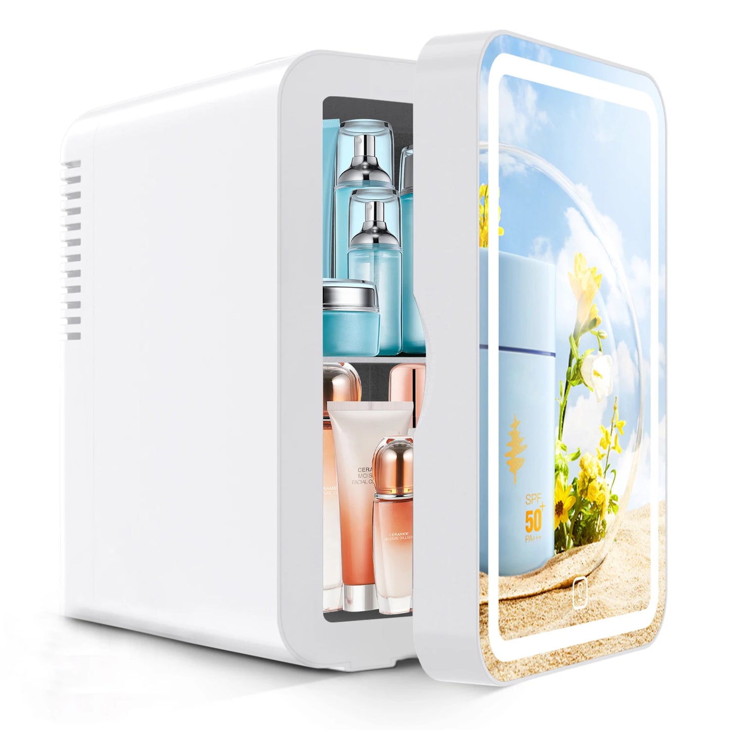 GlowChill™ – LED Mini Fridge for Skincare & Snacks